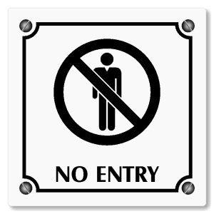 No entry, 118x118mm, bílá, Kansas
